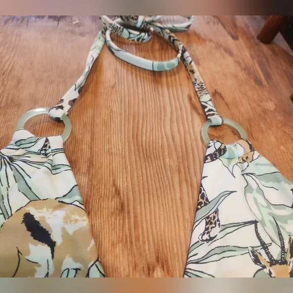 Aerie Safari Print Cutouts Cheeky Halter One Piece Size Small - Picture 2 of 8